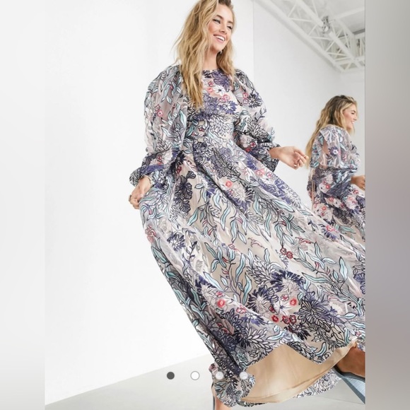 NWOT ASOS EDITION Embroidered Floral Gown - Picture 3 of 12